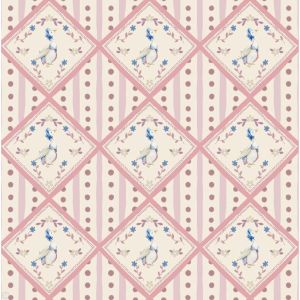 Duck Print on Pastel Pink Wallpaper