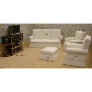 Lounge Room Furniture Set Cream/Teak