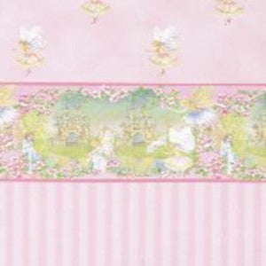 Fairies Pink Stripe Wallpaper