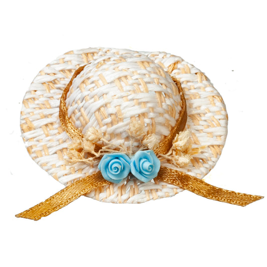 Straw Hat With Blue Flower