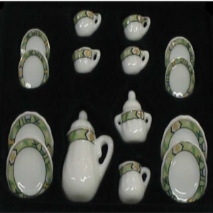 17 Piece Ceramic Tea Set Aztec Design
