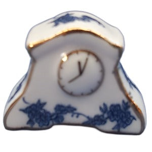 Mantle Clock Blue Flowers