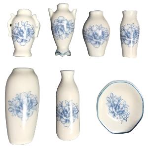 Floral Vase Set Blue