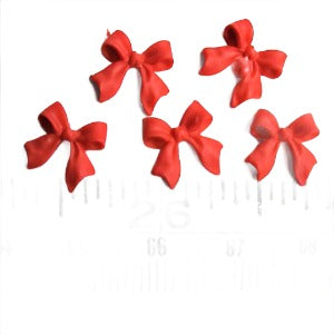 Red Resin Bows 5pc
