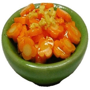 Fancy Sliced Carrots In A Green Bowl