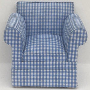 Blue And White Check Chair