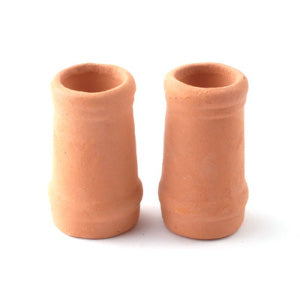 Two Medium Round Chimney Pots