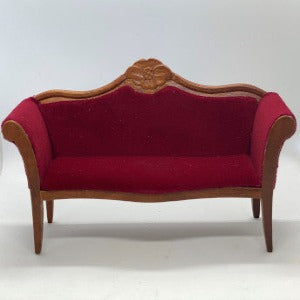 Sofa With Red Upholstery Oak