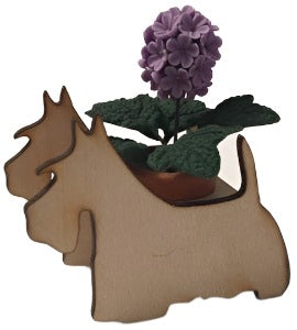 Laser Cut Scottie Dog Planter Box - Plant not included