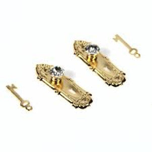 Crystal Knob, Plate & Key Set Pk2