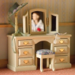 Cream Dressing Table Mirror And Stool