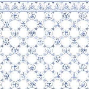 Dutch Tile Wallpaper Blue