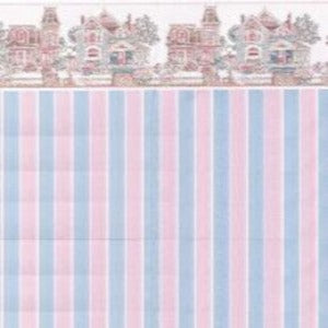 Pink & Blue Dollhouse Stripe