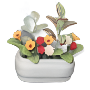 Flower Display In White Planter