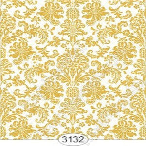 Festive Demask Gold on White