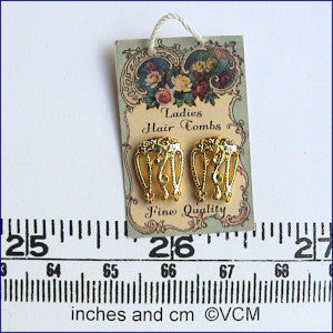 Hanging Hair Comb Display Gold