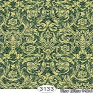 Festive Demask Gold on Green