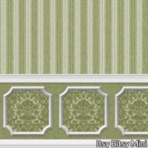 Annabelle Wainscot Mural Green Olive