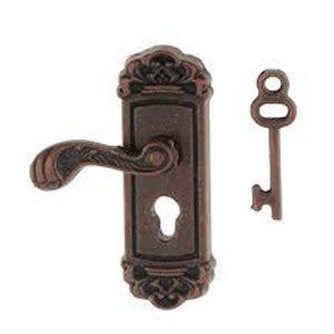 Bronze Door Handle With Keyplate