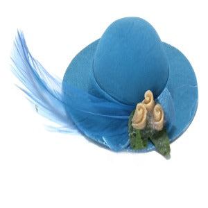 Blue Hat With Feather