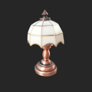 Battery Tiffany White Lamp