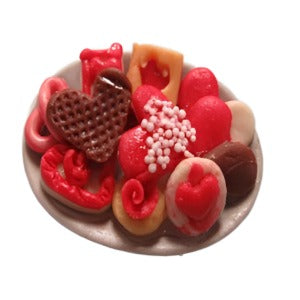 Plate of Assorted Heart Biscuits