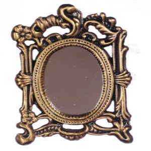 Floral Antique Brass Mirror