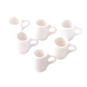 6 White Mugs