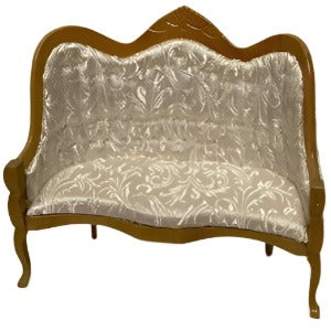 Sofa Seat White Fabric Oak Wood