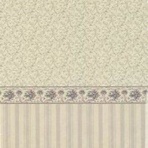 Grey Stripe & Floral Wallpaper