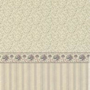 Grey Stripe & Floral Wallpaper