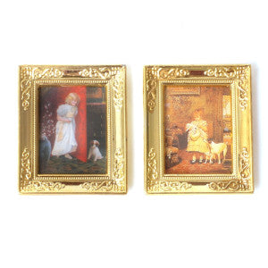 Framed Pictures of Child and Pet