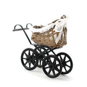 Brown Wicker Pram