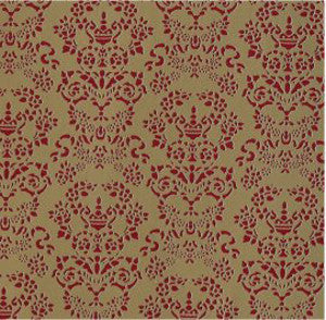 Renaissance Red On Gold Wallpaper – The Little Doll House