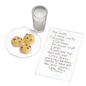 Note To Santa With Milk And Cookies