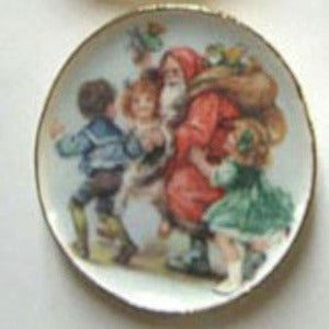 Santa With Children Plate