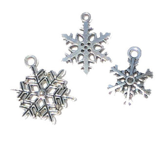 Silver Snowflake Ornaments 3pc