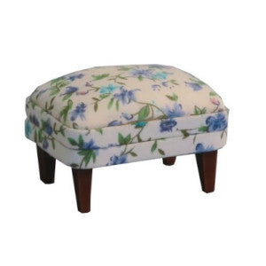 Blue Floral Footstool