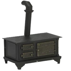 Black Metal Stove With Black Top