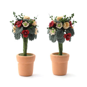 2 Roses With Pots Two Standard Roses In Pots – The Little Doll House