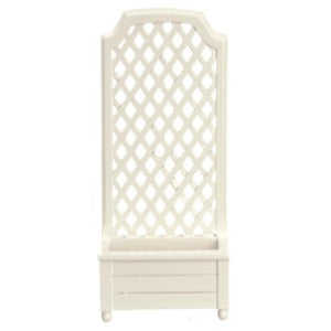 Tall White Trellis Planter