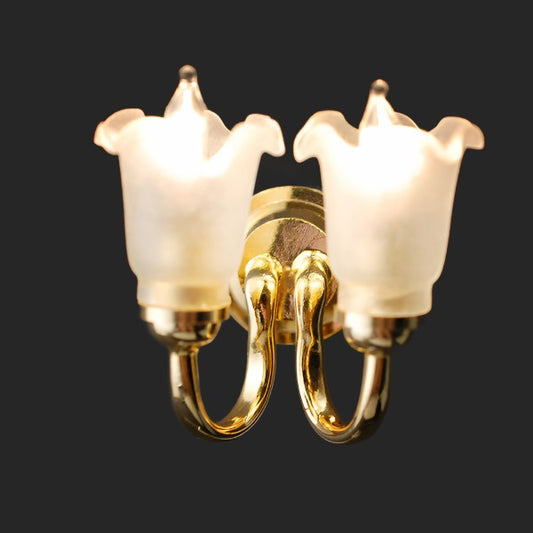 2 Arm Fluted Shade Wall Light